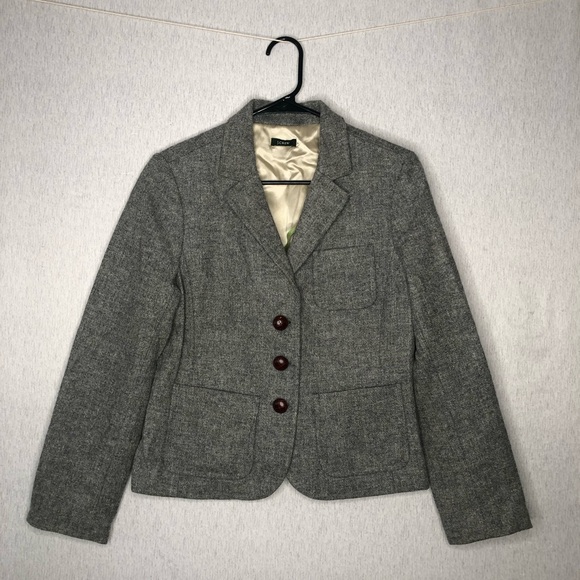 J. Crew Jackets & Blazers - J Crew Robert Noble Scotland 100% Wool Blazer Women's Gray Rare Find Vintage